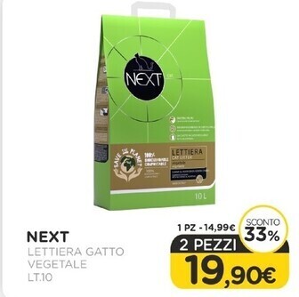 Arcaplanet Next - lettiera gatto vegetale lt.10 offerta