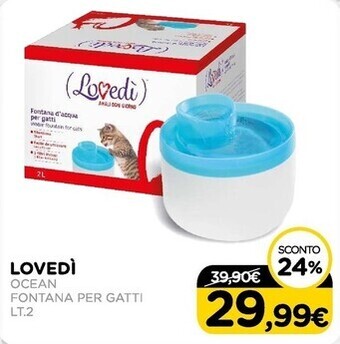 Arcaplanet Lovedi ocean fontana per gatti lt.2 offerta