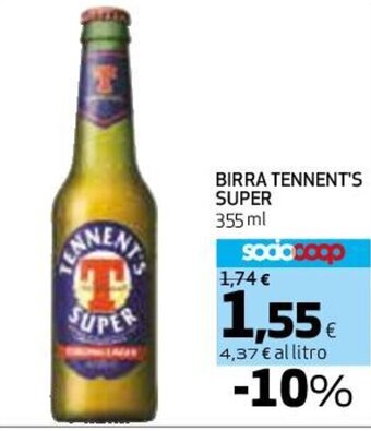 Coop BIRRA TENNENT'S SUPER 355 ml offerta
