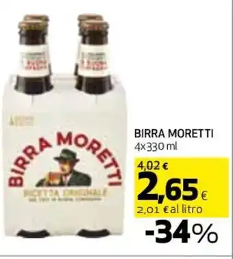 Coop BIRRA MORETTI 4x330 ml offerta