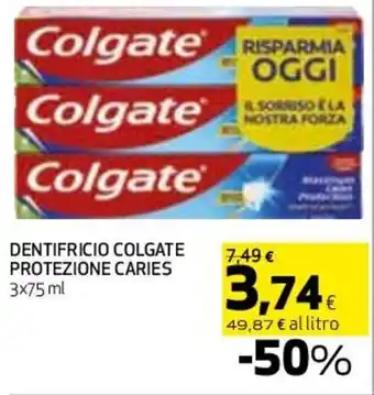 Coop DENTIFRICIO COLGATE PROTEZIONE CARIES 3x75 ml offerta