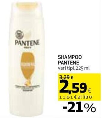 Coop SHAMPOO PANTENE vari tipi, 225 ml offerta