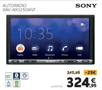 Sony autoradio xav-ax3250ant