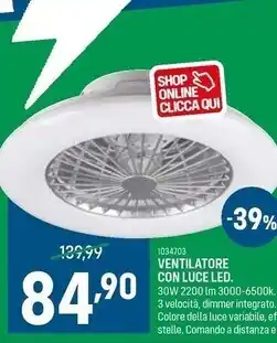 Cfadda Ventilatore con luce led offerta