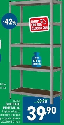 Cfadda Scaffale in metallo offerta