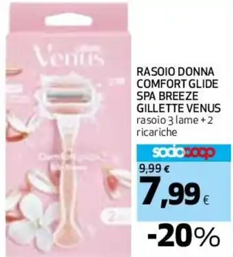Coop RASOIO DONNA COMFORT GLIDE SPA BREEZE GILLETTE VENUS rasoio 3 lame + 2 ricariche offerta