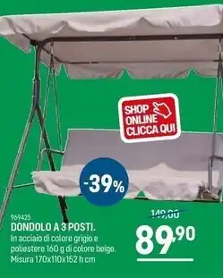 Dondolo a 3 posti