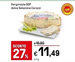 Iper La Grande Carozzi gorgonzola dop dolce selezione offerta