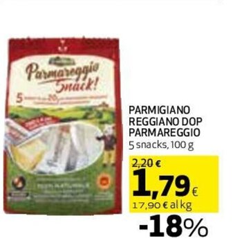 Coop PARMIGIANO REGGIANO DOP PARMAREGGIO 5 snacks, 100 g offerta
