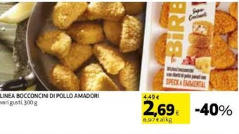 Coop LINEA BOCCONCINI DI POLLO AMADORI vari gusti, 300 g offerta