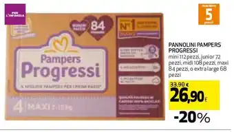 Coop PANNOLINI PAMPERS PROGRESSI 68 pezzi offerta