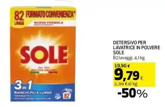 Coop DETERSIVO PER LAVATRICE IN POLVERE SOLE 82 lavaggi, 4,1 kg offerta