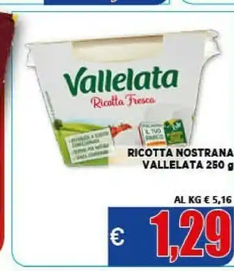 Vivo Supermercati Vallelata Ricotta Fresca Senza Conservanti 250 G(ml) offerta