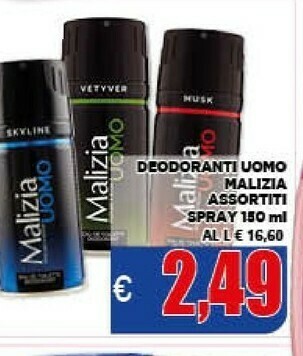 Malizia Deodoranti Uomo Assortiti Spray