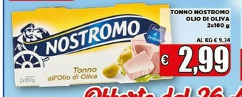 Vivo Supermercati Nostromo Tonno All'Olio Di Oliva offerta