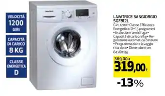 Coop LAVATRICE SANGIORGIO SGF812L offerta