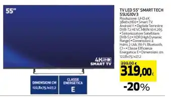Coop TV LED 55" SMART TECH 55UG10V3 offerta
