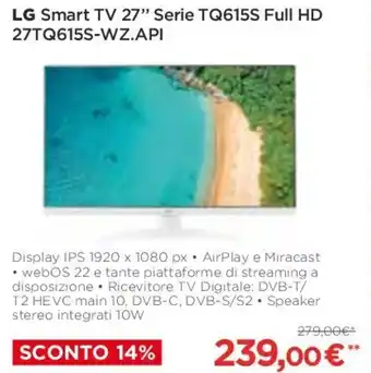 Coop LG Smart TV 27" Serie TQ615S Full HD 27TQ615S-WZ.API offerta
