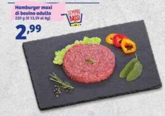 In'S Mercato Hamburger maxi di bovino adulto 220 g offerta