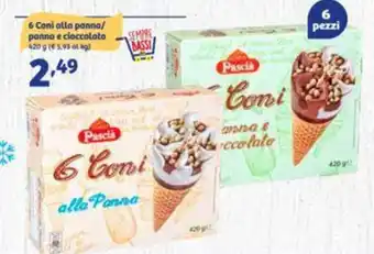 In'S Mercato 6 Coni alla panna/ panna e cioccolato 420 g offerta