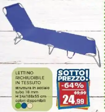 Happy Casa LETTINO RICHIUDIBILE IN TESSUTO H 24 x 186 x 55 cm offerta