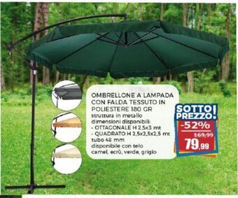 Happy Casa OMBRELLONE A LAMPADA CON FALDA TESSUTO IN POLIESTERE 180 GR offerta