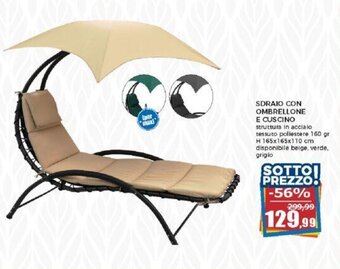 Happy Casa SDRAIO CON OMBRELLONE E CUSCINO offerta