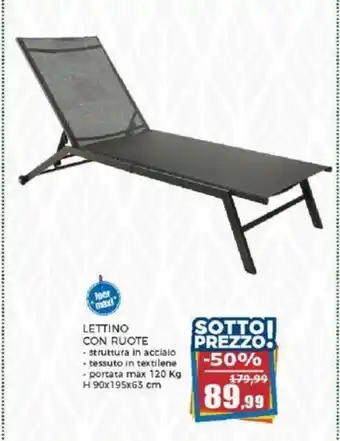 Happy Casa LETTINO CON RUOTE offerta