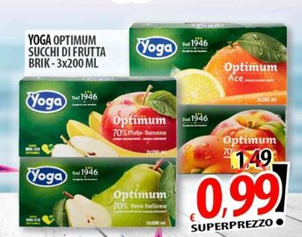 Il Genio Supermercato YOGA OPTIMUM SUCCHI DI FRUTTA BRIK-3x200 ML offerta