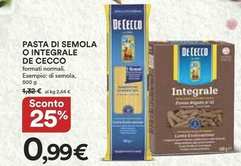 Coop De Cecco Pasta di semola offerta
