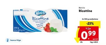 Lidl Merivio Ricottine 2x 100 g offerta