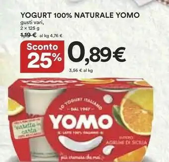 Coop Yomo Yogurt 100% Naturale Banane 250 G(ml) offerta