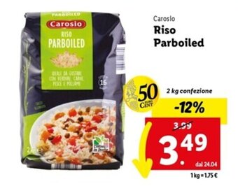 Lidl Carosio Riso Parboiled 2 kg offerta