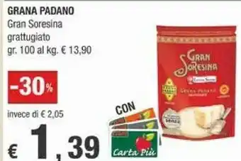 Crai Latteria Soresina Grana Padano Grattugiato Gran Soresina 100 G(ml) offerta