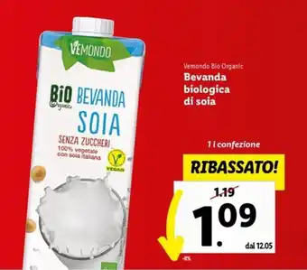 Lidl Vemondo Bio Organic Bevanda biologica di soia 1 l offerta