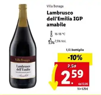 Lidl Villa Bonaga Lambrusco dell'Emilia IGP amabile 1,5 l offerta