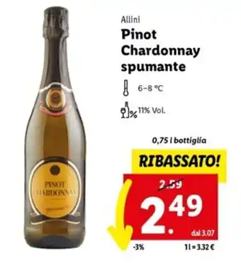 Lidl Allini Pinot Chardonnay spumante 0,75 l offerta