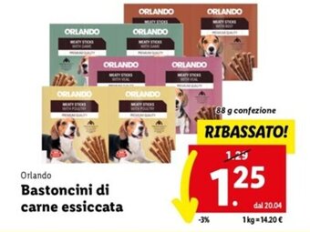 Lidl Orlando Bastoncini di carne essiccata 88 g offerta