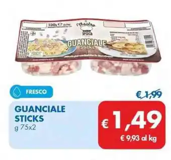 MD Discount GUANCIALE STICKS g 75x2 offerta