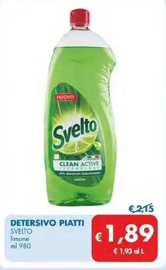 MD Discount DETERSIVO PIATTI SVELTO limone ml 980 offerta