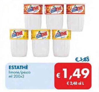 MD Discount ESTATHÈ limone/pesca ml 200x3 offerta