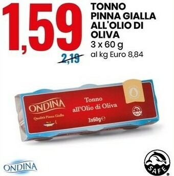 Eurospin Ondina Tonno Pinna Gialla All'Olio Di Oliva offerta