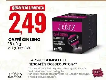 Eurospin Don Jerez Caffe Ginseng offerta