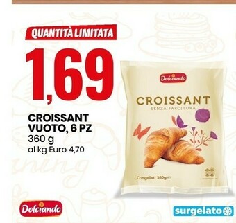 Dolciando Croissant Vuoto 6 Pz