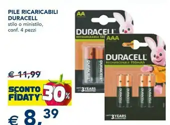 Esselunga Duracell Pile Ricaricabili offerta