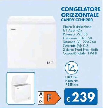 MD Discount CONGELATORE ORIZZONTALE CANDY CCHH200 offerta