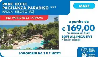 MD Discount PARK HOTEL PAGLIANZA PARADISO offerta