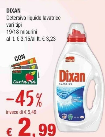 Crai Dixan Detersivo Liquido Lavatrice offerta