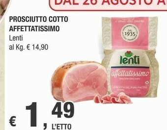 Crai Lenti Prosciutto Cotto Affettatissimo offerta