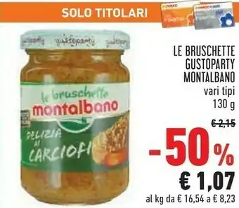 Montalbano Le Bruschette Delizia Ai Carciofi 130 G(ml)